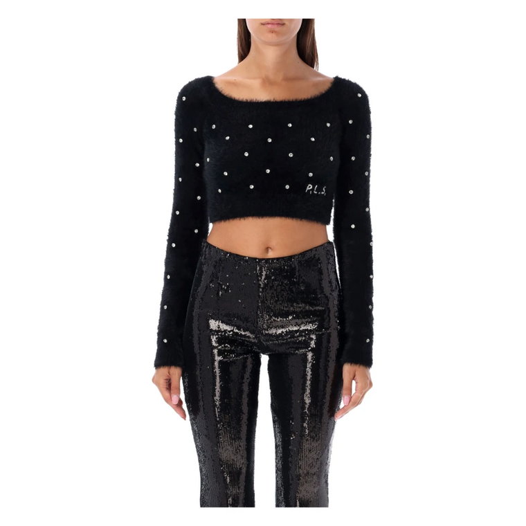 Super Soft Crop Sweater Czarny Aw23 Philosophy di Lorenzo Serafini