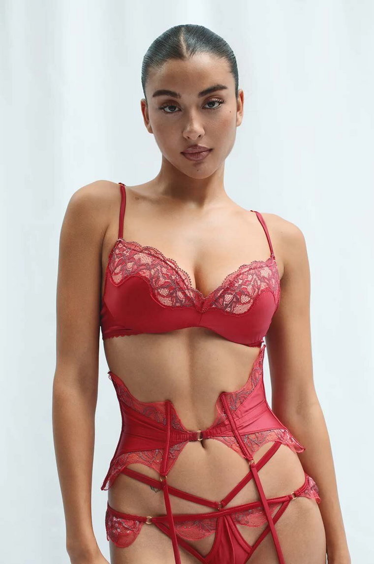 GOD SAVE QUEENS biustonosz SCARLETT WIRE-FREE PUSH UP BRA kolor różowy koronkowy GSQ-54-116