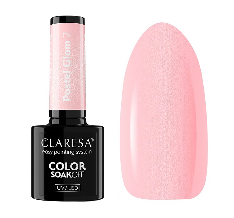 CLARESA SOAK OFF LAKIER HYBRYDOWY PASTEL GLAM 2 5G