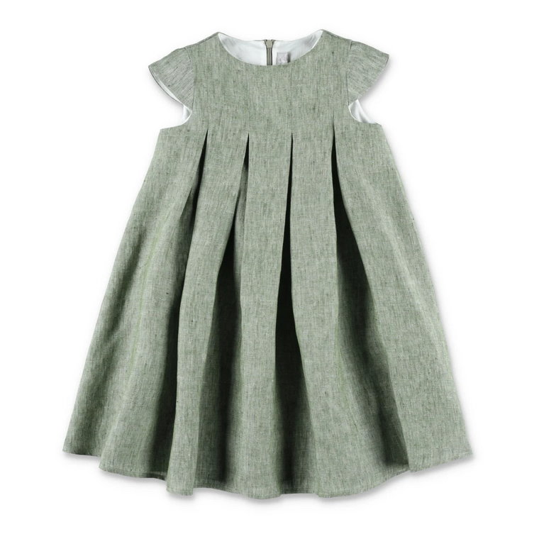 Zielona Plisowana Sukienka dla Dziewczynek Il Gufo
