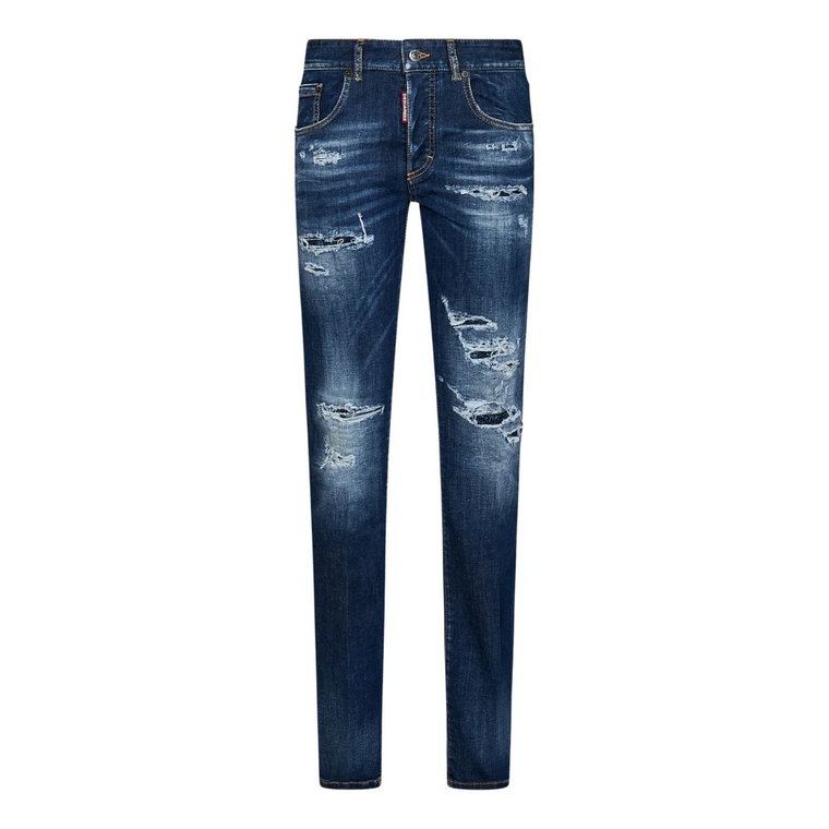 Niebieskie Spodnie Jeansowe z Niskim Stanem Dsquared2