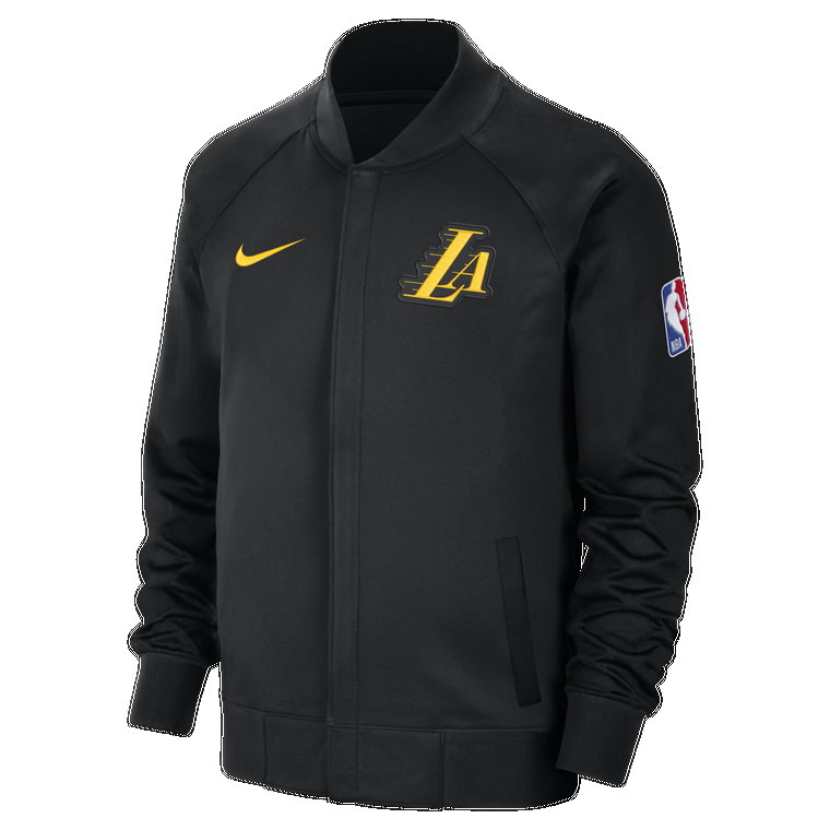 Męska kurtka z długim rękawem i zamkiem na całej długości Nike Dri-FIT Los Angeles Lakers Showtime City Edition - Czerń