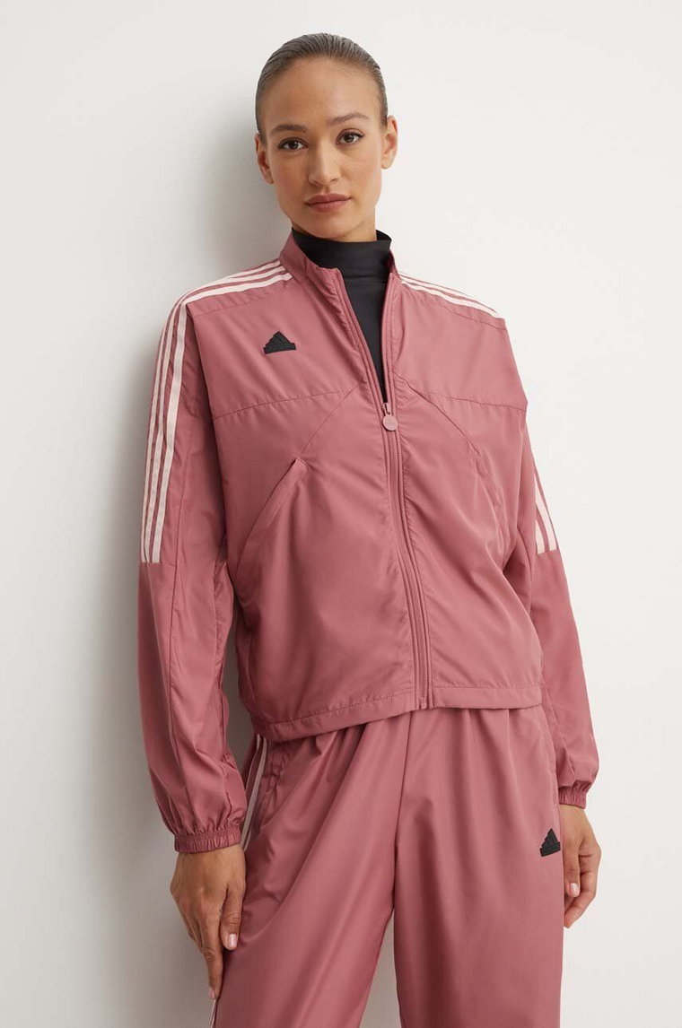 adidas kurtka Tiro damska kolor różowy przejściowa oversize JJ4663