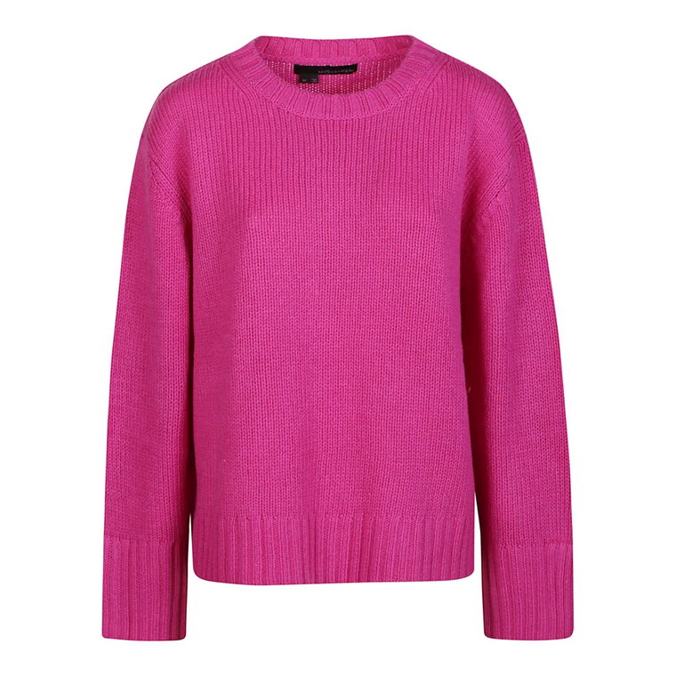 Magenta Sweter z Okrągłym Dekoltem 360Cashmere