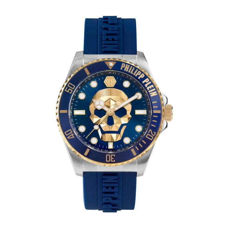 Srebrnoniebieski zegarek nurkowy dla nowoczesnych mężczyzn Philipp Plein
