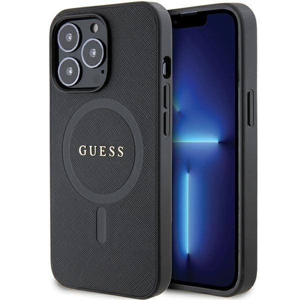 Guess GUHMP13XPSAHMCK iPhone 13 Pro Max 6.7" czarny/black hardcase Saffiano MagSafe