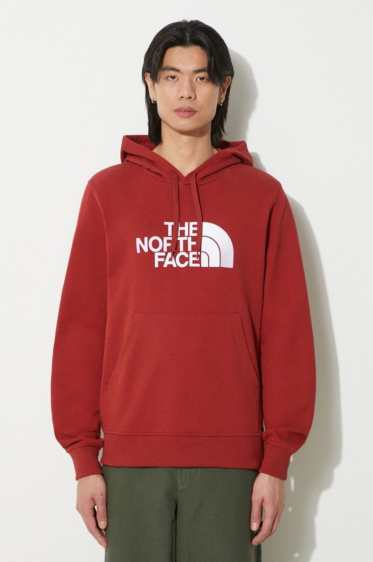 The North Face bluza bawełniana M Light Drew Peak Pullover Hoodie męska kolor bordowy z kapturem z nadrukiem NF00A0TEPOJ1