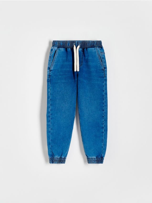 Reserved - Elastyczne jeansy jogger - niebieski