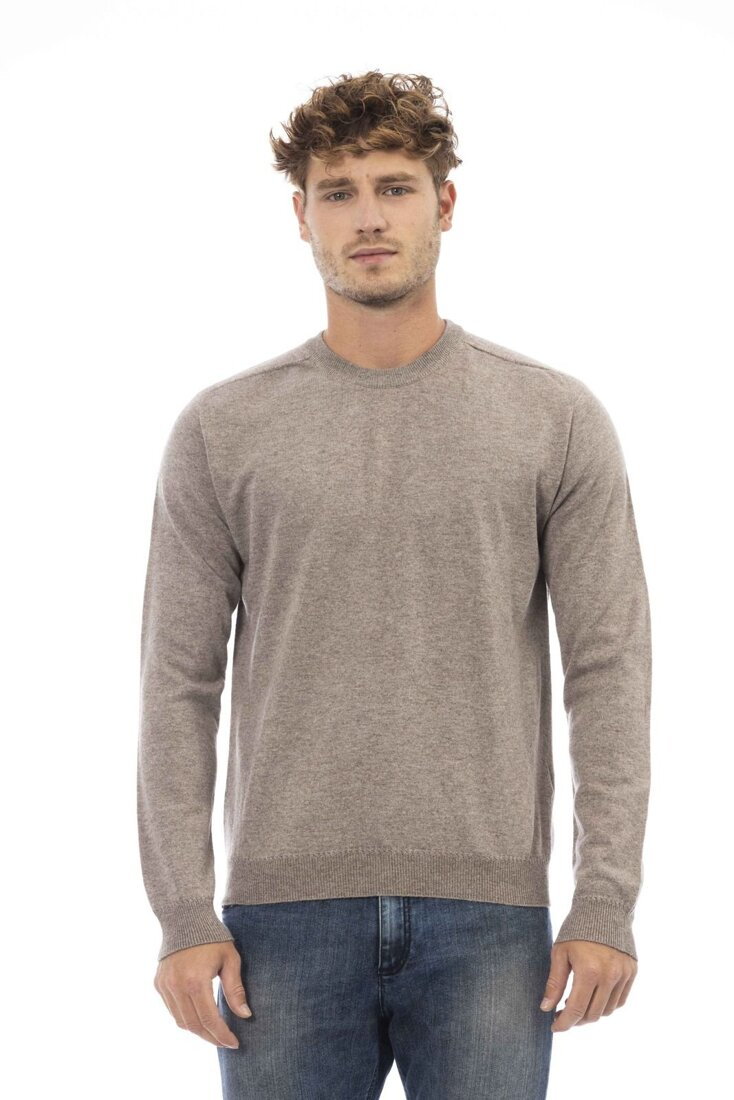 Swetry marki Alpha Studio model AU001C kolor Brązowy. Odzież męska. Sezon: