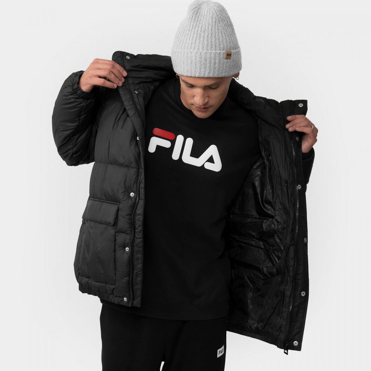 Męska kurtka puchowa pikowana FILA TIREBOLU oversized puff jacket - czarna