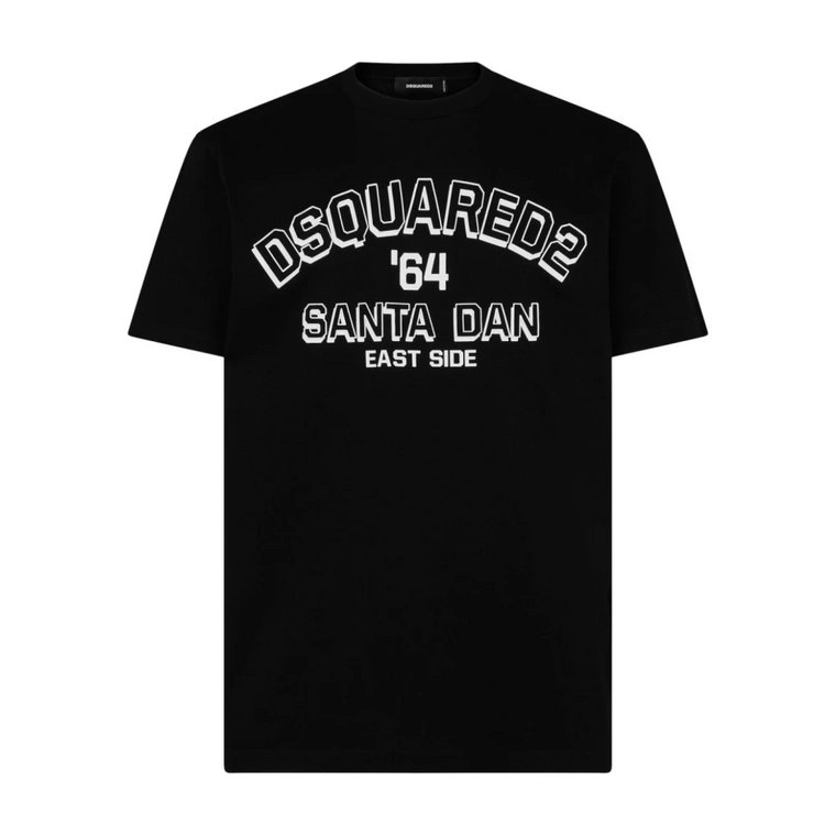 Czarne T-shirty i Pola dla Mężczyzn Dsquared2
