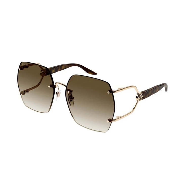 Złote brązowe okulary przeciwsłoneczne Gg1562S 002 Gucci