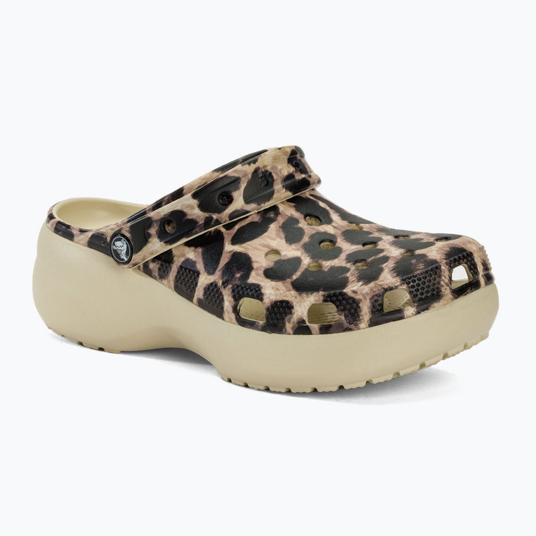 Klapki damskie Crocs Classic Platform Animal Remix bone/leopard