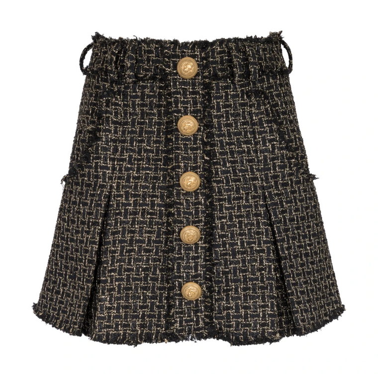 Lurex tweed pleated skirt Balmain
