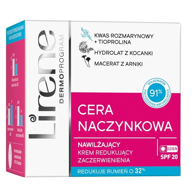 Lirene Cera Naczynkowa nawilżający krem redukujący zaczerwienienia na dzień SPF20 50ml