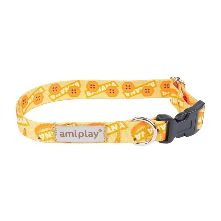 Amiplay BeHappy Obroża regulowana L 35-50 x 2,5cm banana