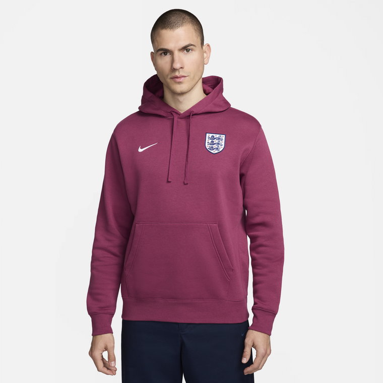 Męska nierozpinana bluza piłkarska Nike Anglia Club - Czerwony