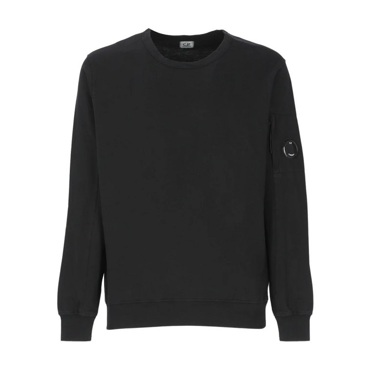 Czarny Bawełniany Sweter z Kieszenią z Ikonicznym Logo C.p. Company