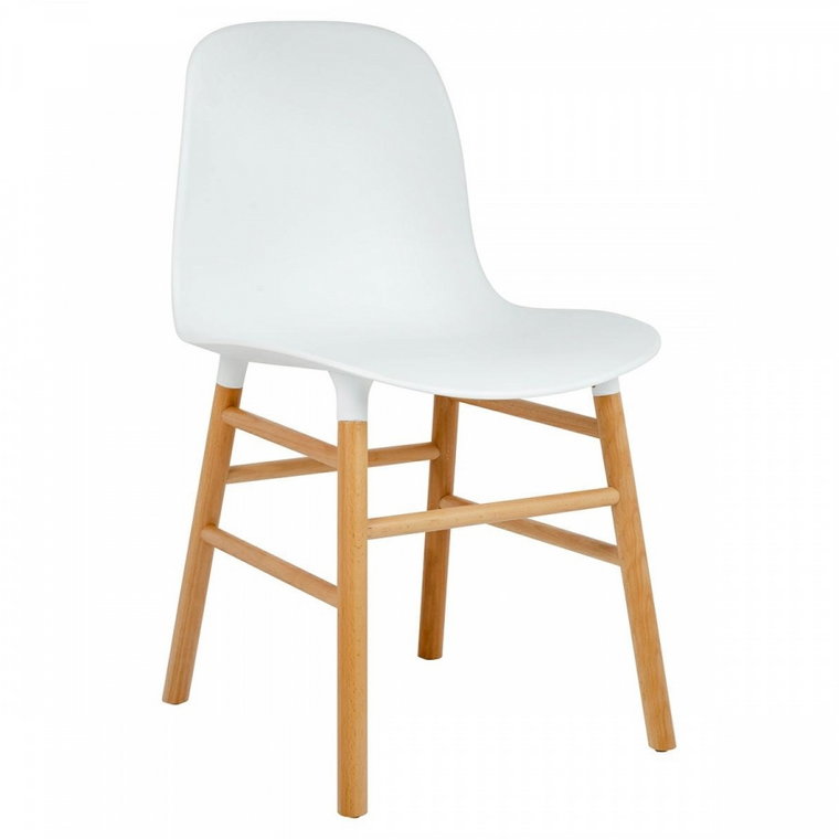 Krzesło IKAR białe - polipropylen, drewno bukowe kod: DC-1662
