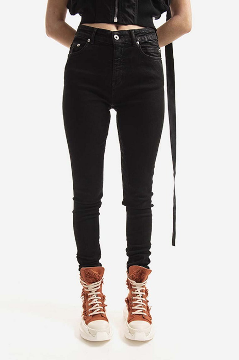 Rick Owens jeansy damskie kolor czarny DS01B7316.SBB.BLACK-Black