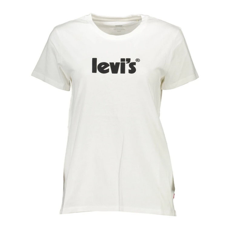 Białe Bawełniane Topy i Koszulka, Krótki Rękaw, Druk Logo Levi's