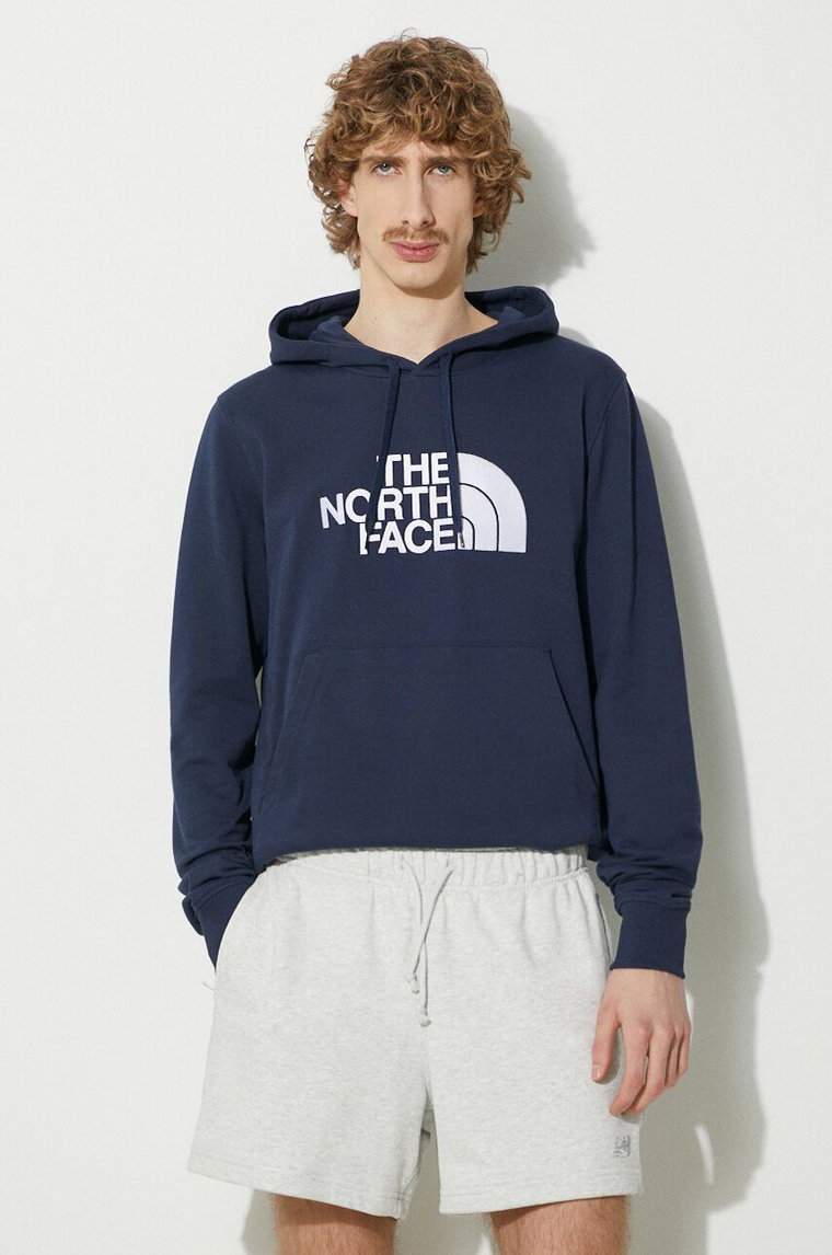 The North Face bluza bawełniana M Light Drew Peak Pullover Hoodie męska kolor granatowy z kapturem z aplikacją NF00A0TE8K21