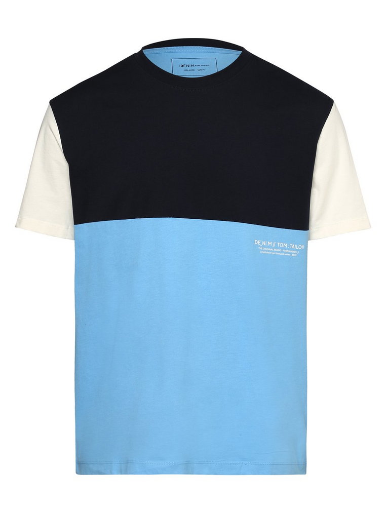 Tom Tailor Denim - T-shirt męski, niebieski|biały|wielokolorowy