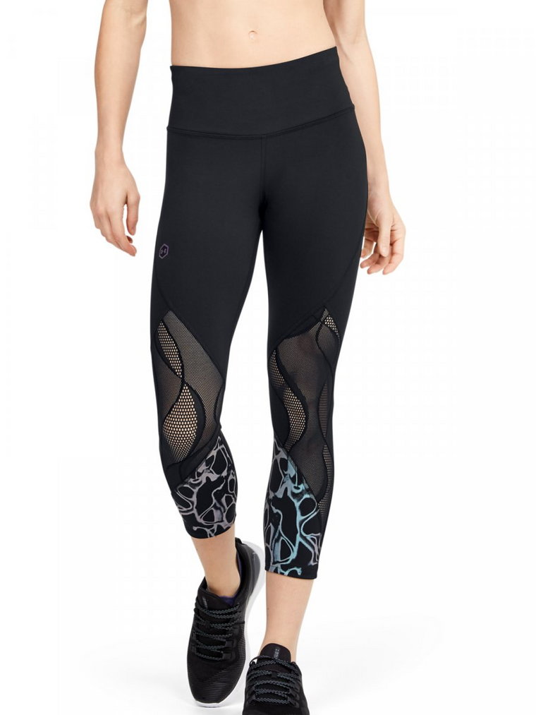 Damskie legginsy treningowe UNDER ARMOUR Rush Vent Iridescent Graphic - czarne