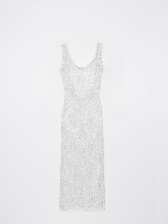 Mohito - Plażowa sukienka maxi - srebrny