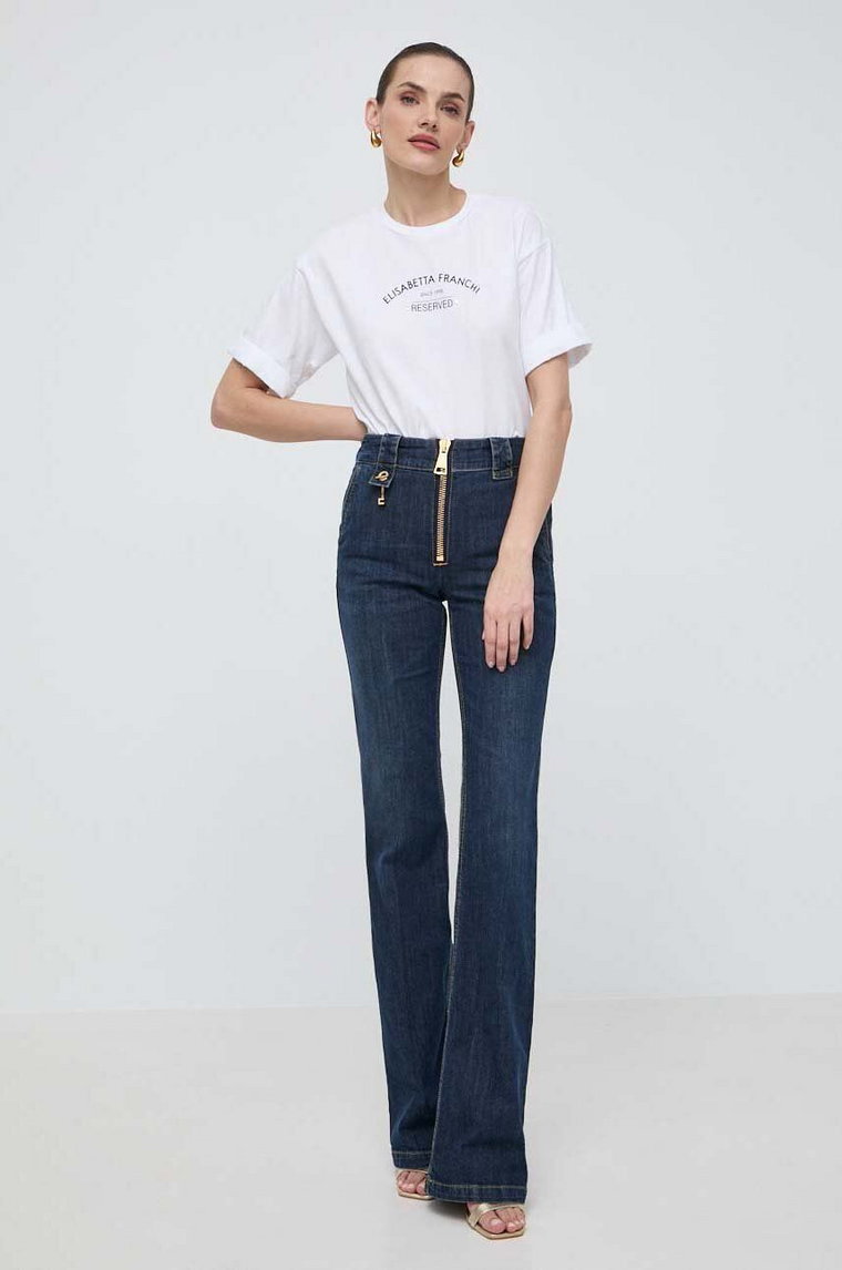 Elisabetta Franchi jeansy damskie high waist PJ49D41E2