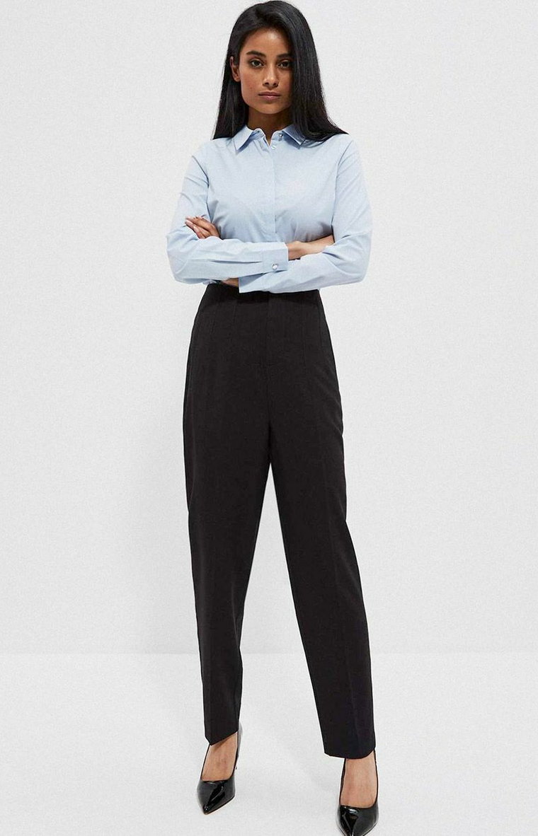 Eleganckie spodnie z prostą nogawką 3911, Kolor czarny, Rozmiar XS, Moodo