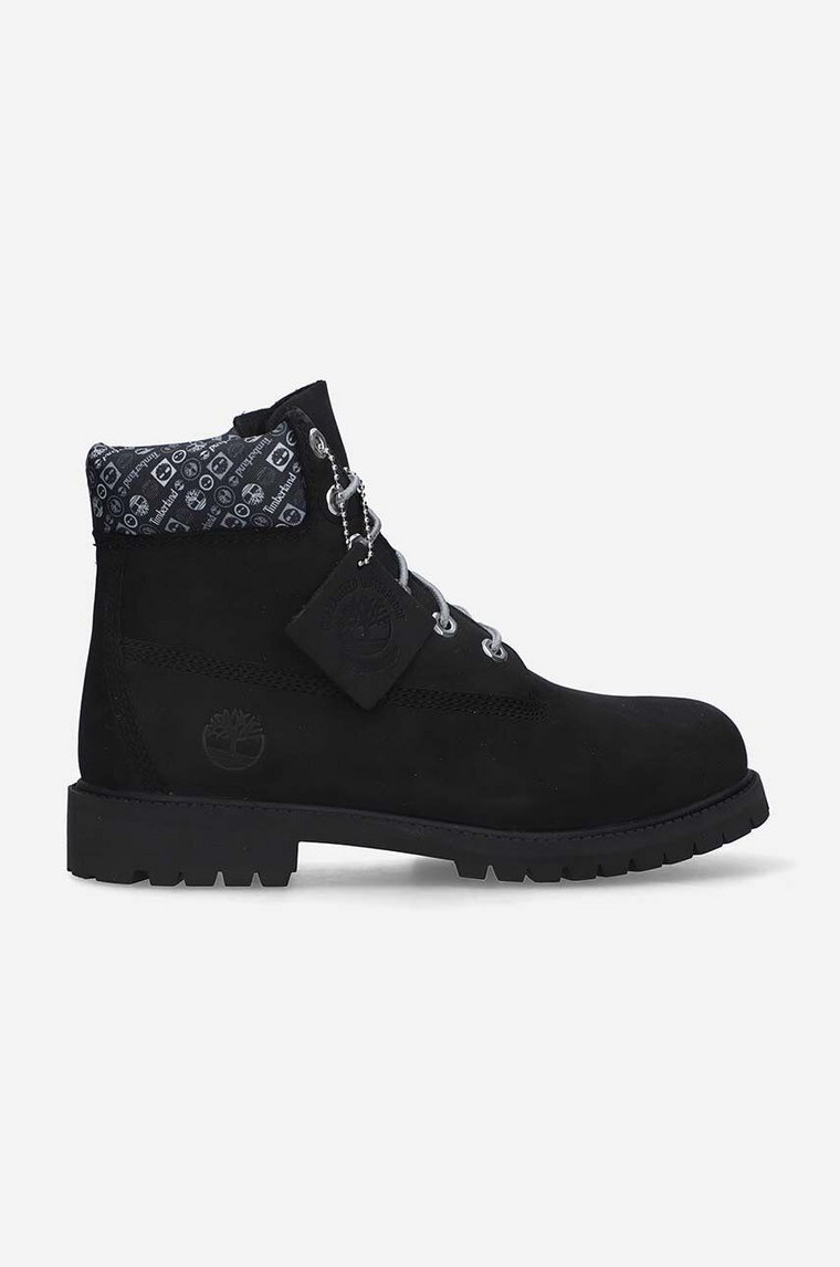 Timberland workery zamszowe Premium kolor czarny na płaskim obcasie A5SZ1-BLACK