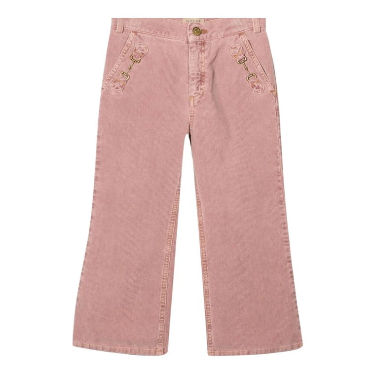 Stylowe różowe spodnie z sztruksu Gucci
