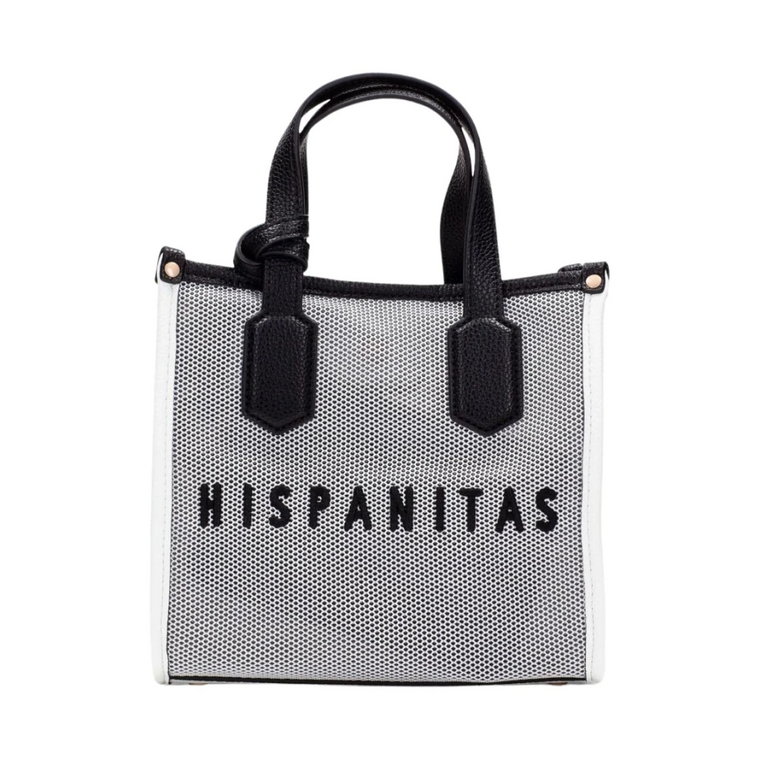 Czarna Siatkowa Torba Shopper Hispanitas