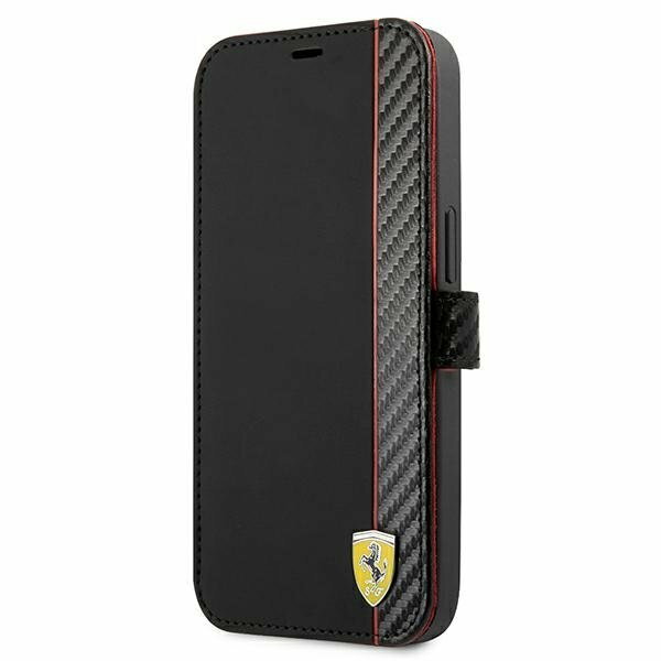 Ferrari FESAXFLBKP13SBK iPhone 13 mini 5,4" czarny/black book On Track Carbon Stripe