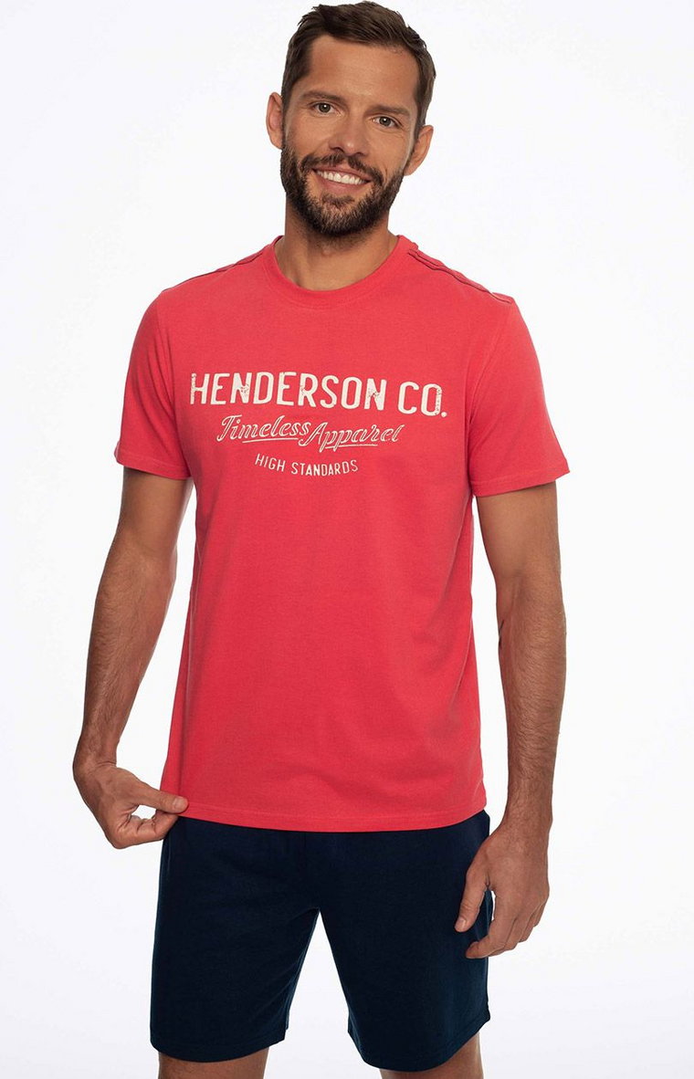 Bawełniana piżama męska Creed 41286-33X, Kolor czerwono-granatowy, Rozmiar M, Henderson