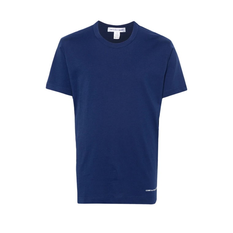 Koszulka z nadrukiem logo z bawełny w kolorze niebieskim Comme des Garçons