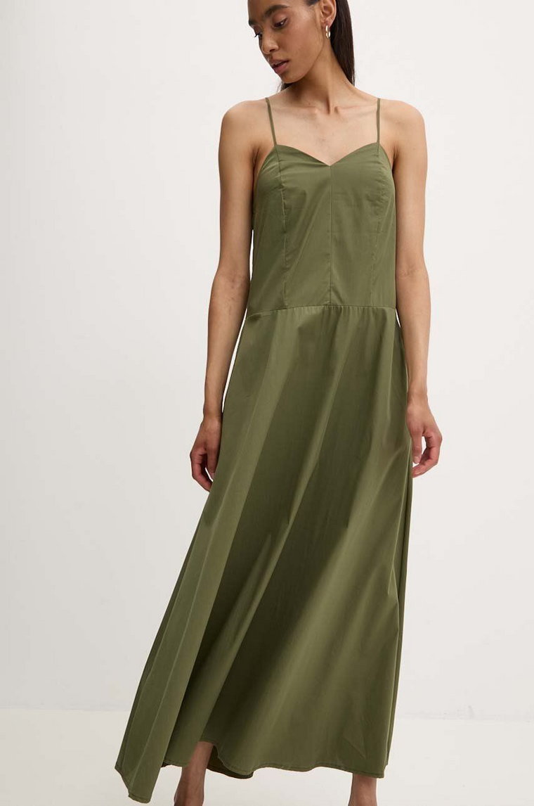 Answear Lab sukienka kolor zielony maxi rozkloszowana
