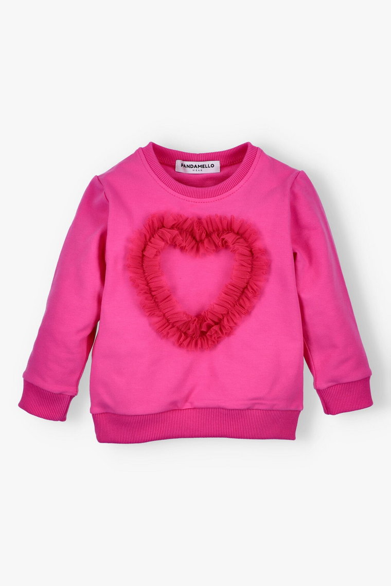 Bluza dla dziewczynki  z sercem różowa