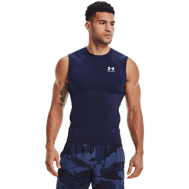 Męski top treningowy UNDER ARMOUR UA HG Armour Comp SL - granatowy