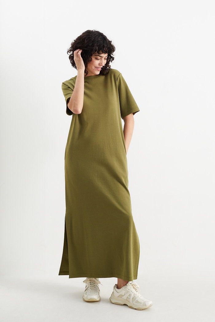 C&A Sukienka T-shirtowa typu basic, Zielony, Rozmiar: S