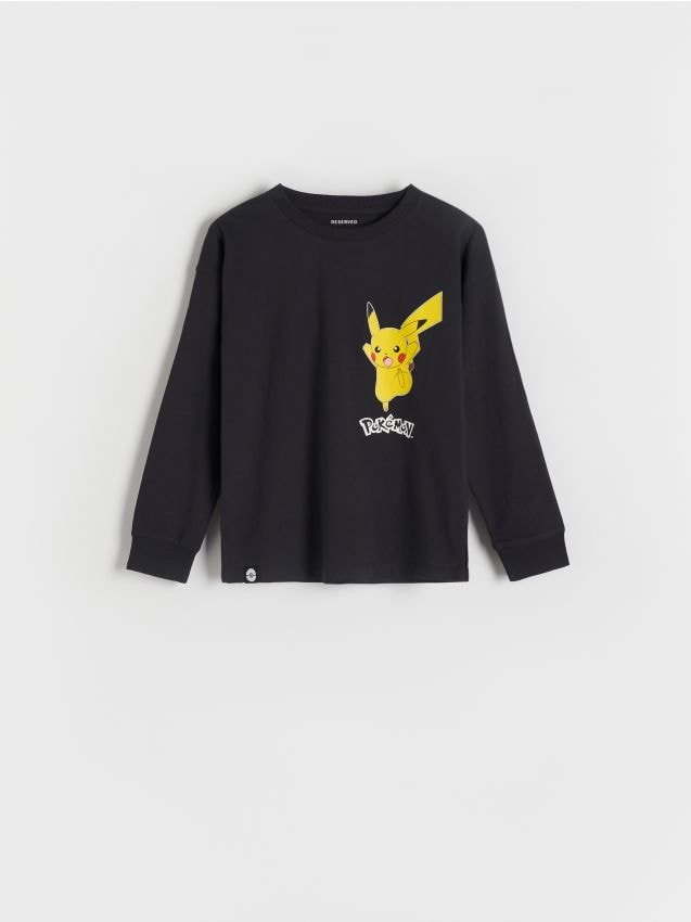 Reserved - Longsleeve oversize Pokémon - ciemnoszary