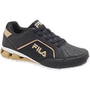 Czarne sneakersy męskie fila ze złotymi akcentami - Męskie - Kolor: Czarne - Rozmiar: 42