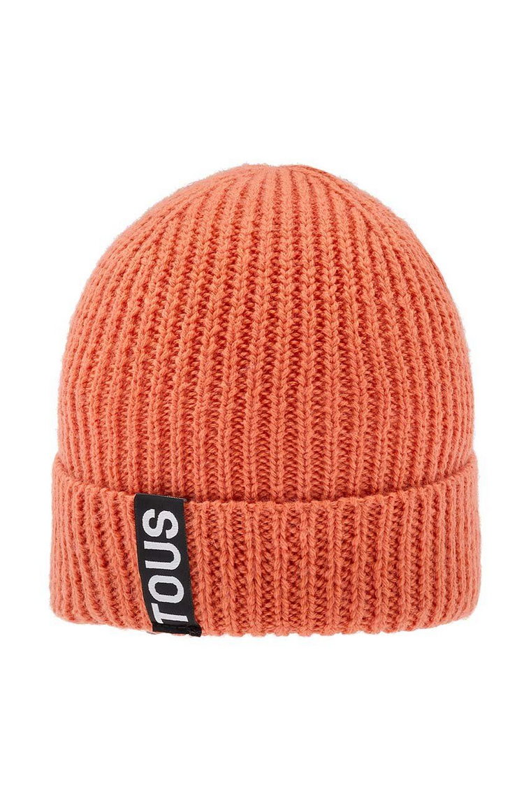 Tous czapka z wełną kolor pomarańczowy 2001941109