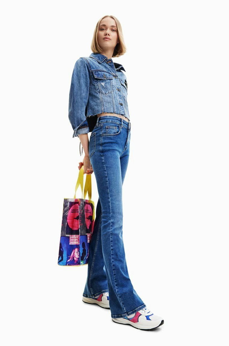 Desigual jeansy damskie medium waist