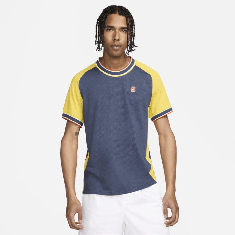 Męska koszulka z krótkim rękawem do tenisa NikeCourt Heritage - Niebieski