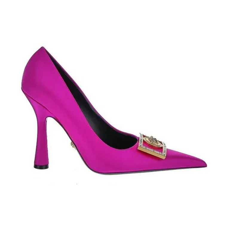 Satynowe Pumps Fuchsia Versace