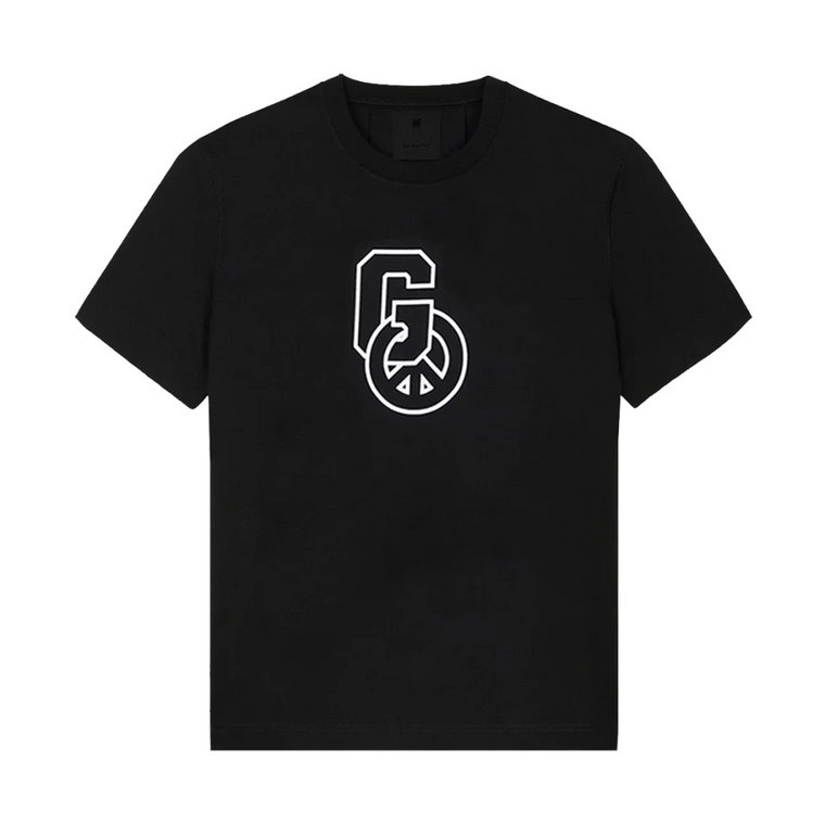 Czarna koszulka z symbolem G i pokoju Givenchy