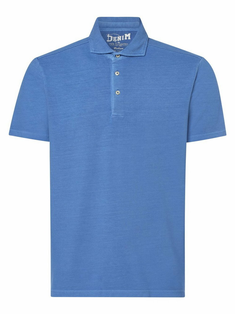 DENIM by Nils Sundström - Męska koszulka polo, niebieski
