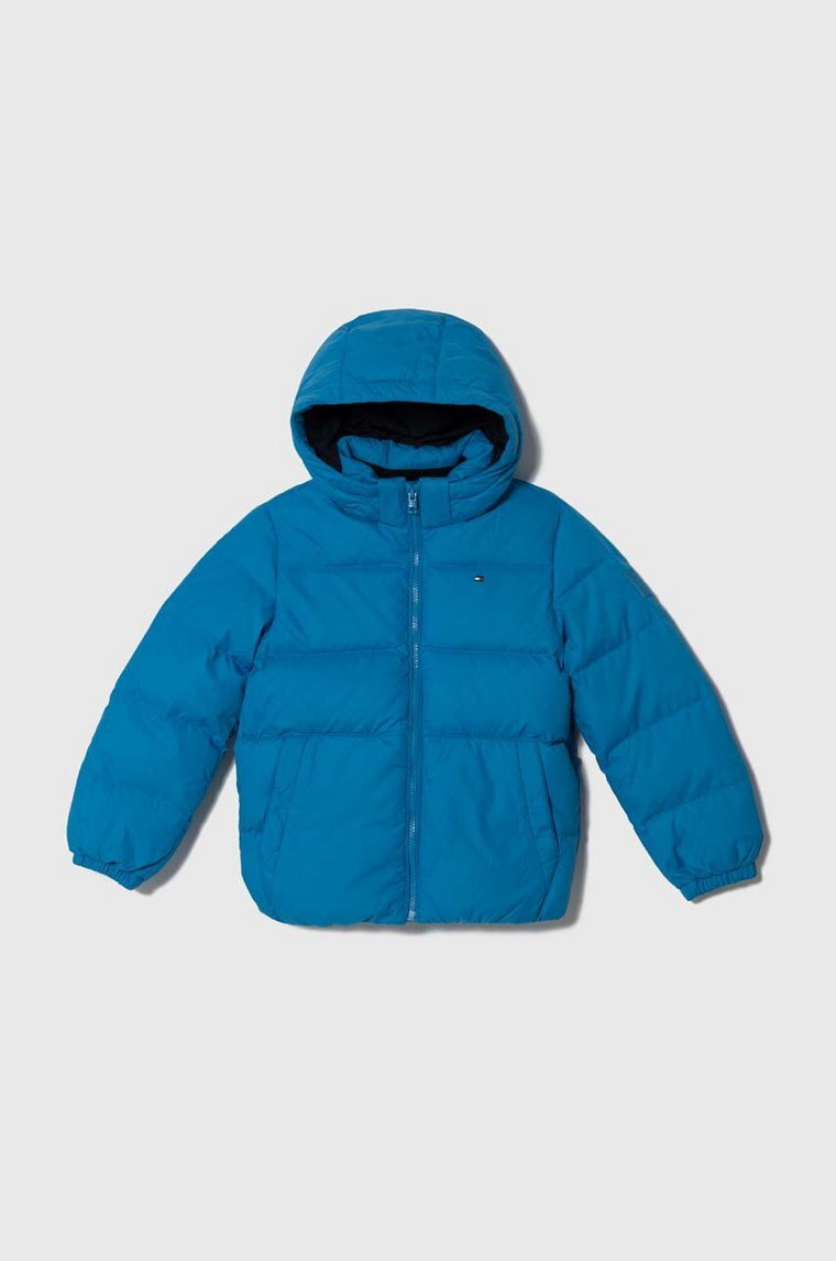 Tommy Hilfiger kurtka puchowa dziecięca kolor niebieski